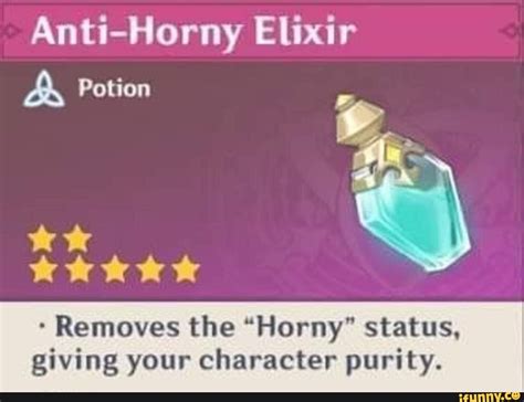 Anti Horny Elixir Potion Removes The Horny Status Giving Your