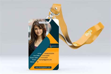 Free Photoshop Employee Horizontal Id Card Template Download