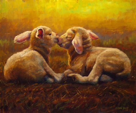 Little Lambs By Jeanne Young Goat Art Farm Paintings Sheep Art