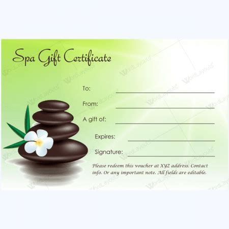 Massage Gift Certificate Template Free Printable 8 TEMPLATES
