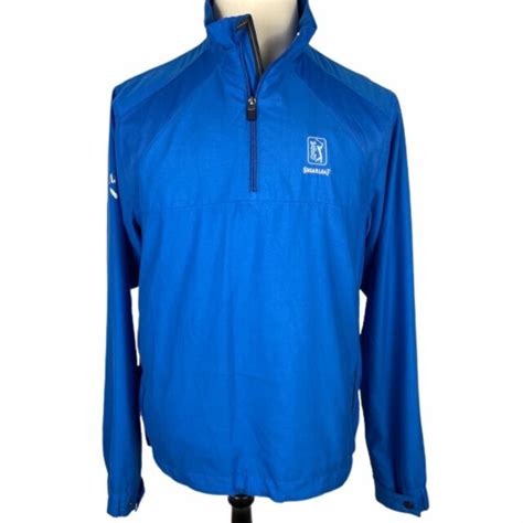 Callaway X Series 12 Zip Golf Pullover Jacket Medium Blue Stretch Tpc