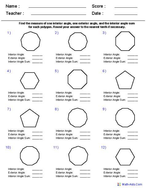 Quadrilateral And Polygon Worksheets