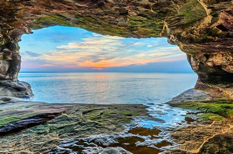 Sea And Horizons From The Cave Scalable Custom Wall Mural