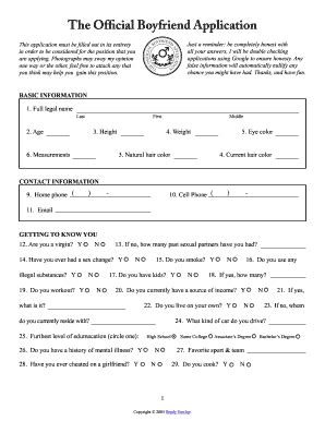 Boyfriend Application Fill And Sign Printable Template Online