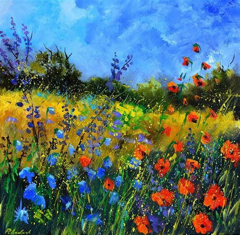 Summer Field Flowers In 2020 Painting Oil Painting Landscape Flower