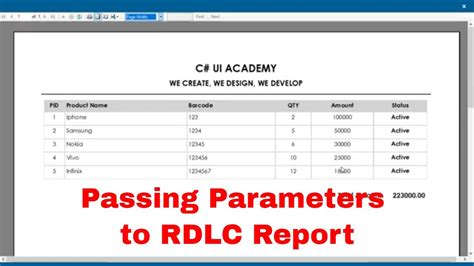 How To Pass Parameters To RDLC Report In C With MS SQL Server YouTube