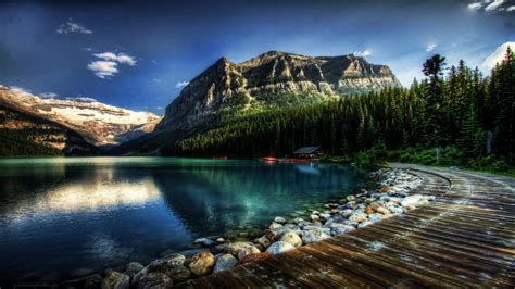 Fantastic Lake Louise In Alberta Canada Hdr Wallpapers Hd Free Hd