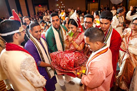 Traditional Bengali Wooden Stool Bridal Ceremony Entrance