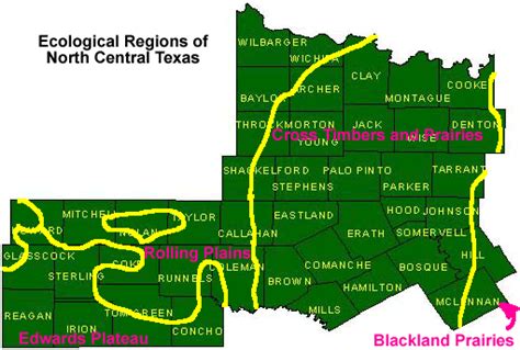 Tpwd Ecological Regions Of North Central Texas