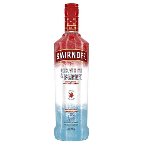 Smirnoff Vodka Infused With Natural Flavors Red White And Berry Bottle