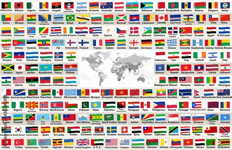 Vector Collection Of All World Flags Arranged In Alphabetical Order