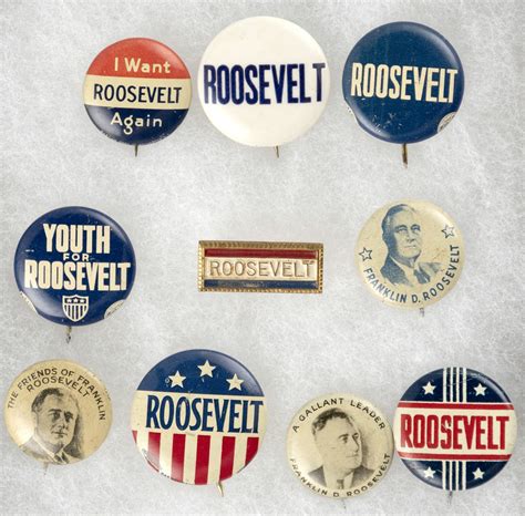 Hakes Group Of Ten Franklin Roosevelt Pins