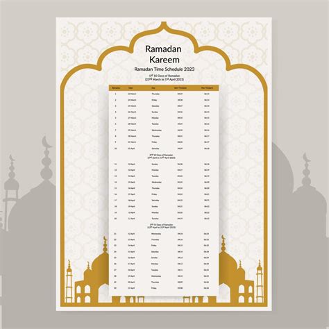 Ramadan Calendar Design 2023 Calendar Mockup Template Islamic