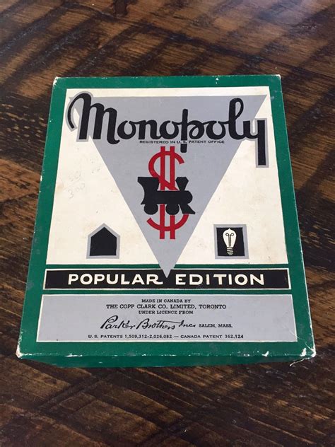 Vintage Monopoly Game Pieces Early 1930s Green Box Wood Etsy Game