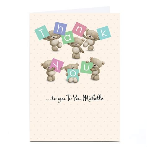 Buy Personalised Hugs Bear Thank You Card Polka Dots For Gbp 179 4
