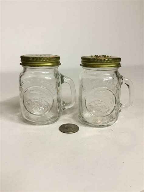 Mason Jar Salt And Pepper Shakers With Handles Etsy