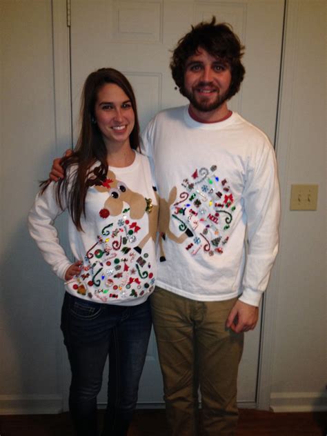 Couples Ugly Christmas Sweaters Homemade Ugly Christmas Sweater Diy Christmas Outfit