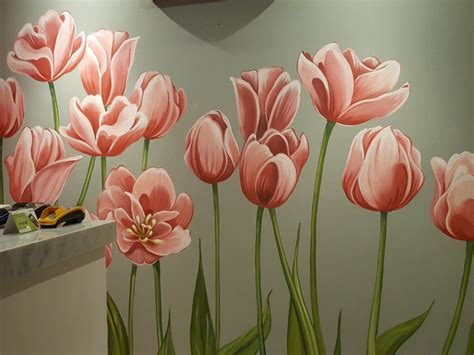 Mural Bunga Lukisan Dinding Bunga Tulip 1024x768 Download Hd