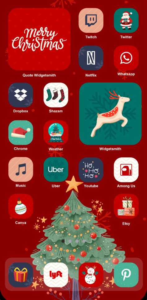 Christmas Iphone App Icons Set Ios 14 App Icons Theme Pack Etsy In