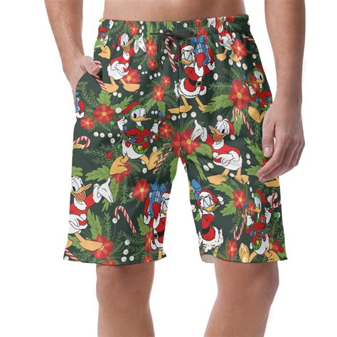 Donald Duck Christmas Beach Shorts For Men Vinco Hawaiian Shirts