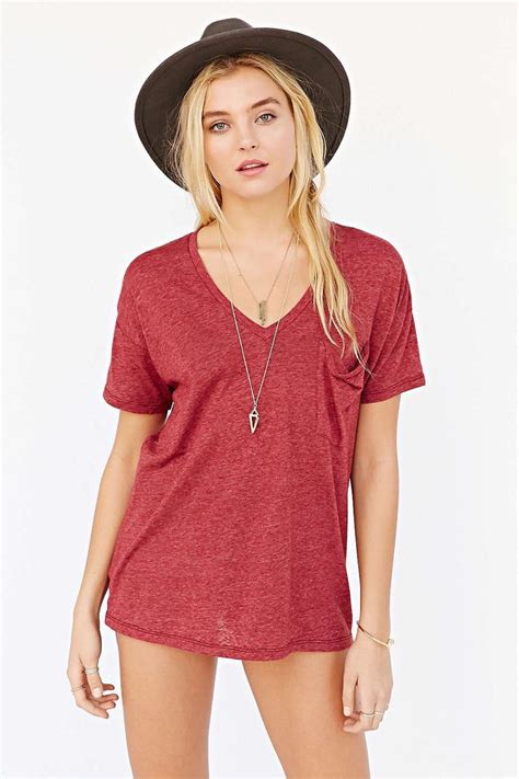 Truly Madly Deeply V Neck Slouch Pocket Tee Truly Madly Deeply Cool