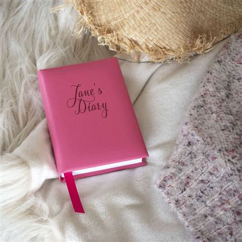 Personalised Script Pink Leather Five Year Diary By Oh So Cherished