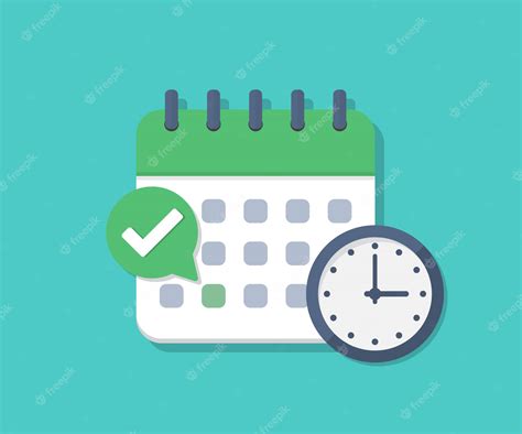 Premium Vector Calendar Deadline With Check And Clock In A Flat Design