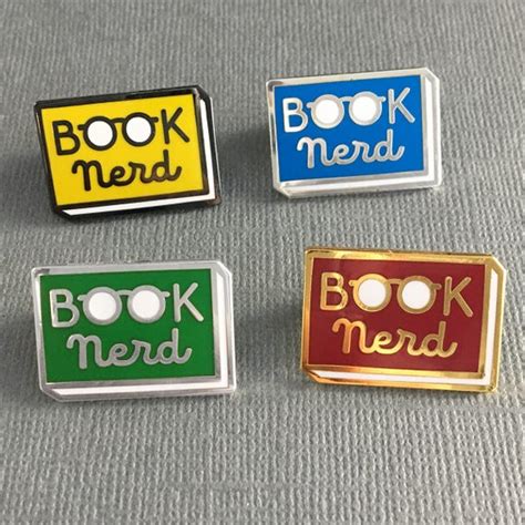 Book Nerd Enamel Pin Book Enamel Pin Reading Pin Lapel
