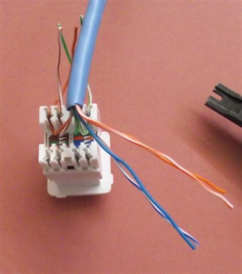 A lot of modern homes use a cat5 rated jack to provide landline telephone, but only have the middle two wires connected, and have them wired as a bus. Terminating Cat5e Cable on a Jack (Wall Mount or Patch Panel)