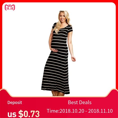 buy women s fashion maternity dress full sleeve striped comfortable pregnancy