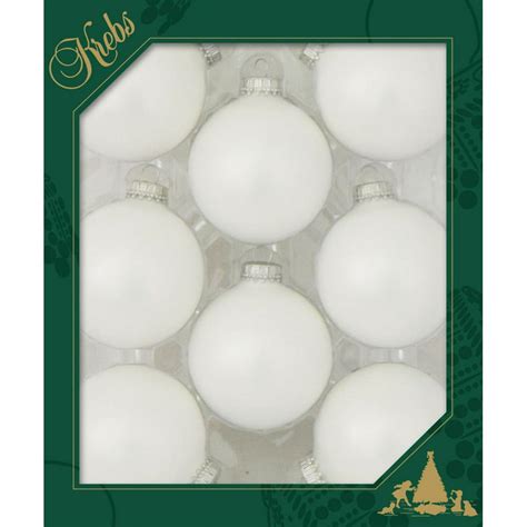 8ct White Solid Glass Christmas Ball Ornaments 25 67mm Walmart
