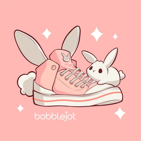 A Pink Sneaker With Bunny Ears On It And The Word Bobblejett