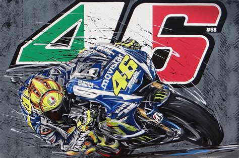 Valentino Rossi 46 Yamaha Painting By Roberto Muccillo
