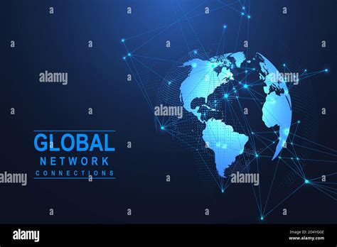 Global Network Connection World Map Point And Line Composition Concept