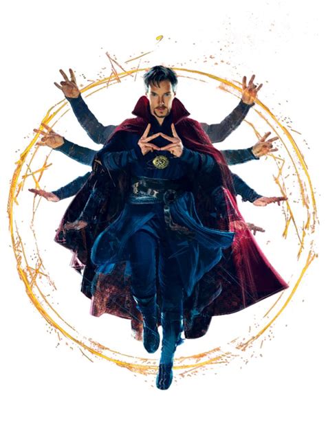 Doctor Strange Flying Through The Air With His Hands Out In Front Of