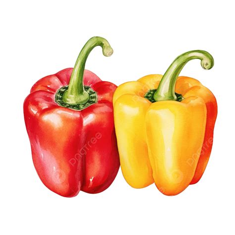 Watercolor Bell Pepper Clip Art Watercolor Clip Art Bell Pepper PNG