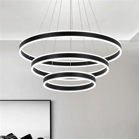 Modern Led Lighting Acrylic Circular Chandelier For Foyer Living Room
