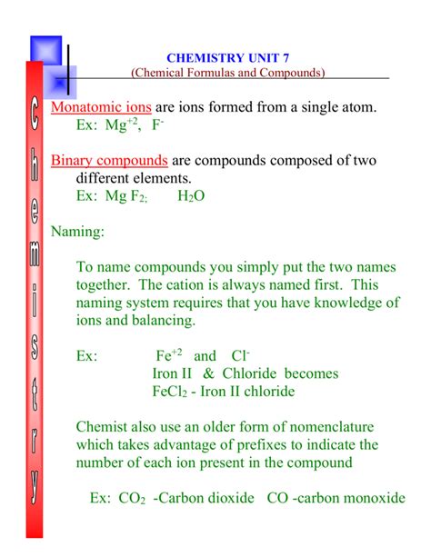 Chapter 7 Formulas And Compounds