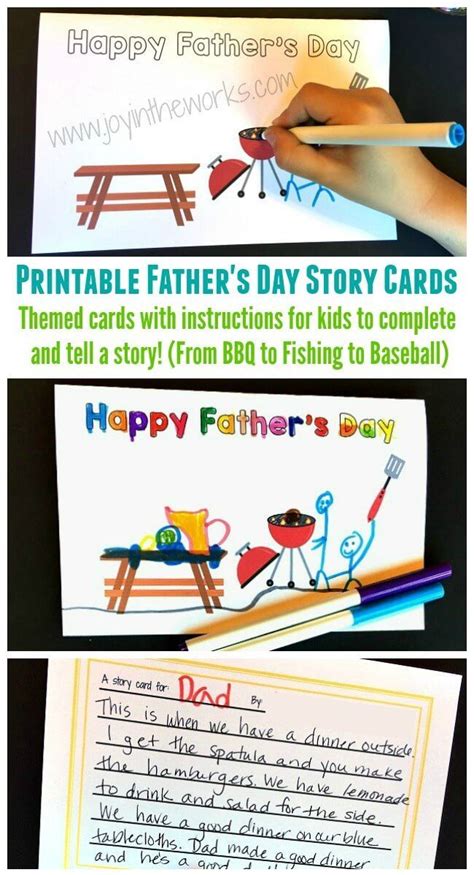 Printable Fathers Day Story Cards Homemade Fathers Day Card Story