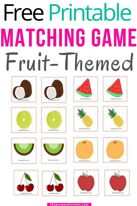 Free Printable Matching Activities For Toddlers