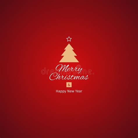 Christmas And New Year Greeting Card With Red Background Vector