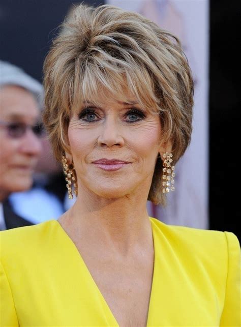 As you grow older, you'll need to take more care of your hair. Jane Fonda Short Layered Razor Hairstyle for Women Over 60 ...
