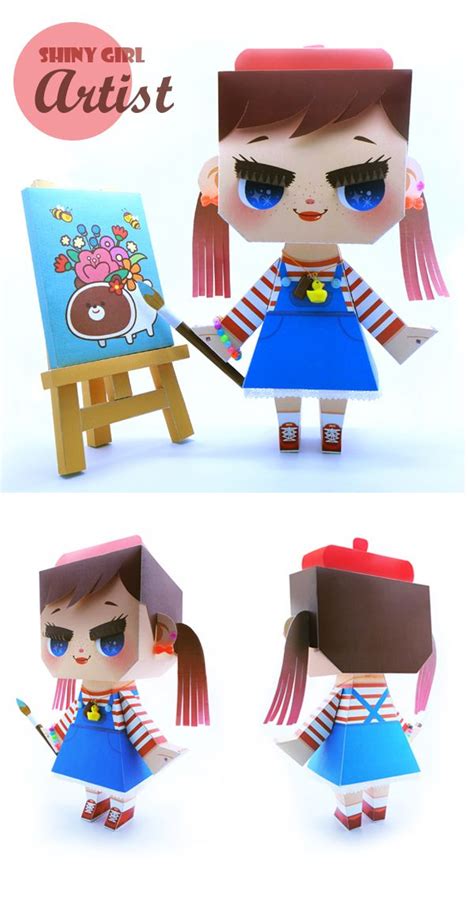 Girls Paper Toy On Behance Paper Toys Paper Toys Diy Paper Dolls