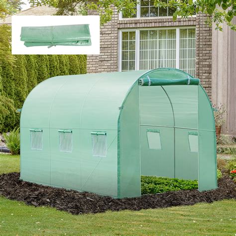 10 X 7 X 7ft Replacement Greenhouse Cover Tarp With 12 Windows For