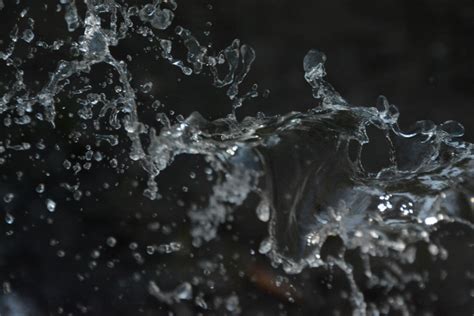 Free Images Water Drop Stream Gushing Black And White Freezing