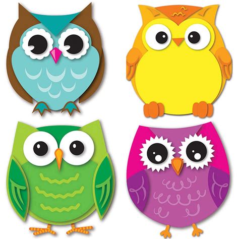 Colorful Owls Mini Cut Outs Cd 120195 Carson Dellosa Classroom