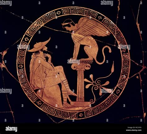 The Riddle Of The Sphinx Attic Kylix Of The Painter Of Oedipus Vatican Museum Fine Art Ceramics