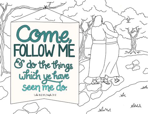Coloring page (august 2015 friend) and they shall run and not be weary, and shall walk and not faint (doctrine and covenants 89:20). Come Follow Jesus Coloring Pages | Jesus coloring pages, Coloring pages, Bible coloring pages