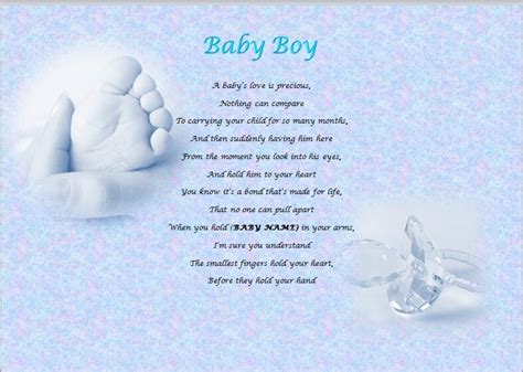 BABY BOY personalised poem (Laminated Gift) | eBay