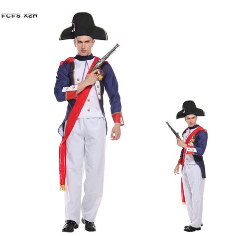 Warrior Soldier Musketeers Infantry Officer Costume Men Halloween